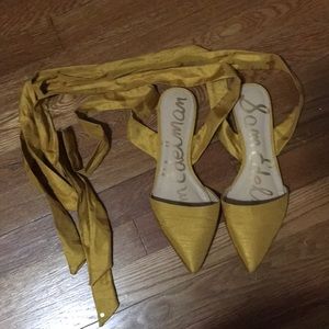 Sam Edelman yellow/marigold point toe flats